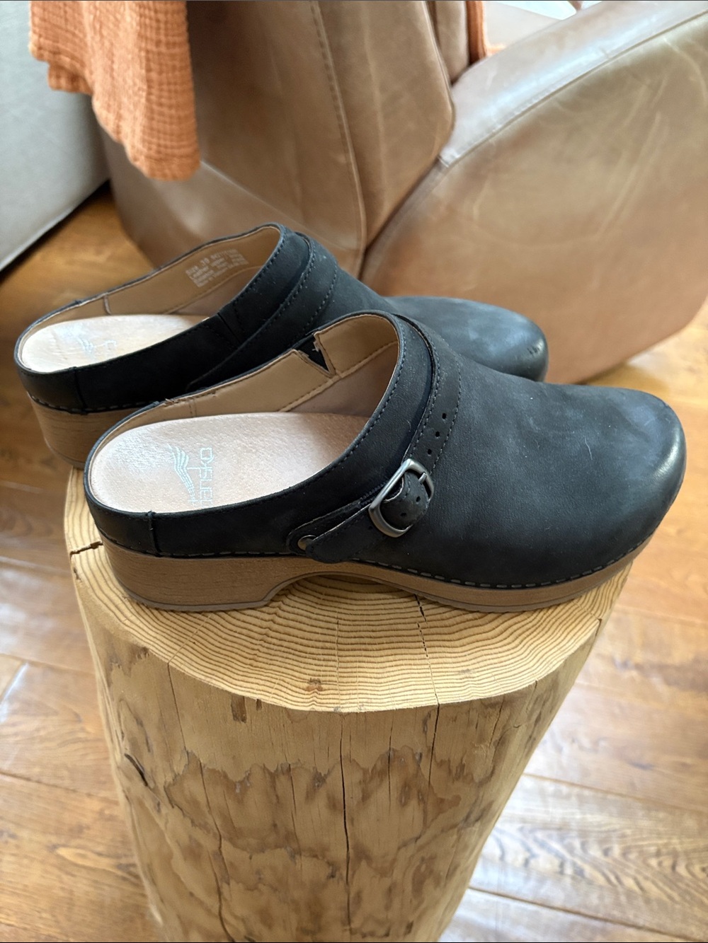 Dansko Berry Mule Leather Slip-On Clog with Side Buckle
